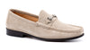 Addison Water Repellent Suede Leather Horse Bit Loafers - Bone