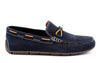 Bermuda Water Repellent Linen Print Nuck Leather Braided Bit Loafers - Navy