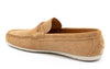 Jaden Paisley Water Repellent Suede Leather Braided Knot Loafers - Cappuccino