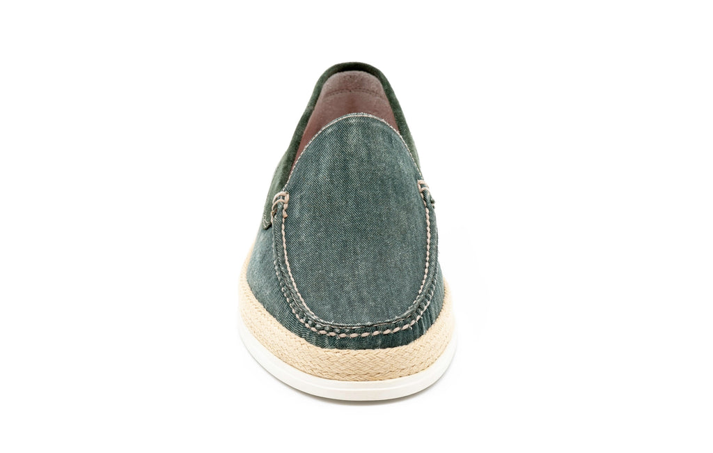 Watercolor Washed Canvas Venetian Loafers - Palm - Front