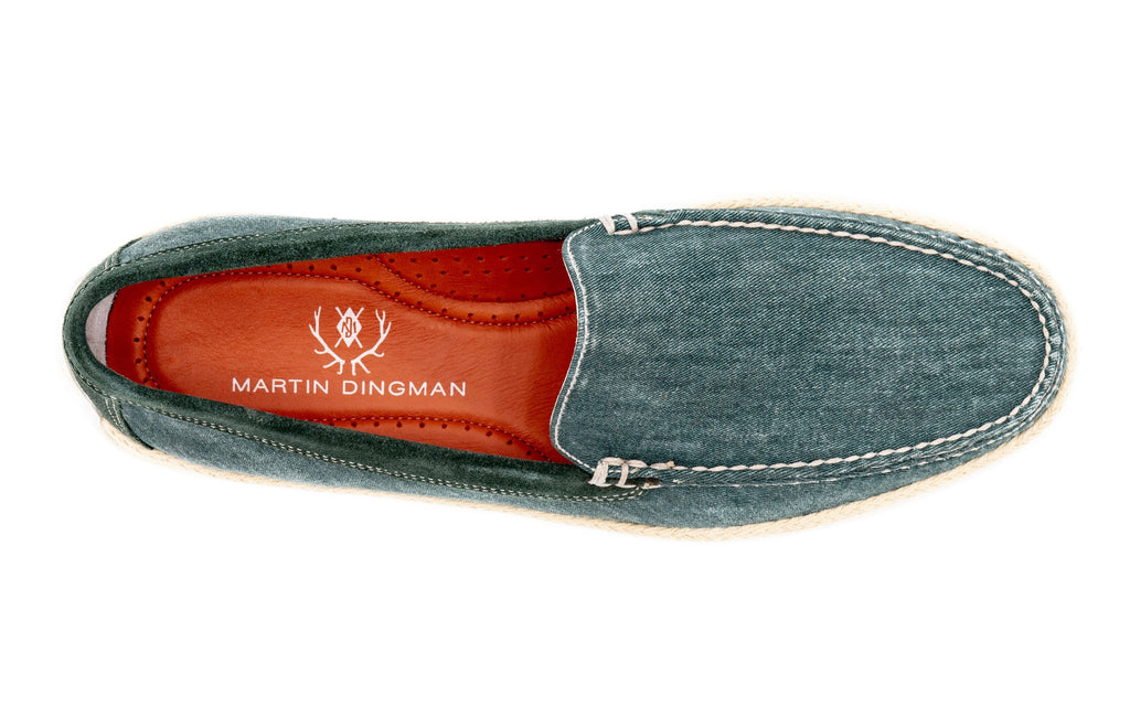 Watercolor Washed Canvas Venetian Loafers - Palm - Insole