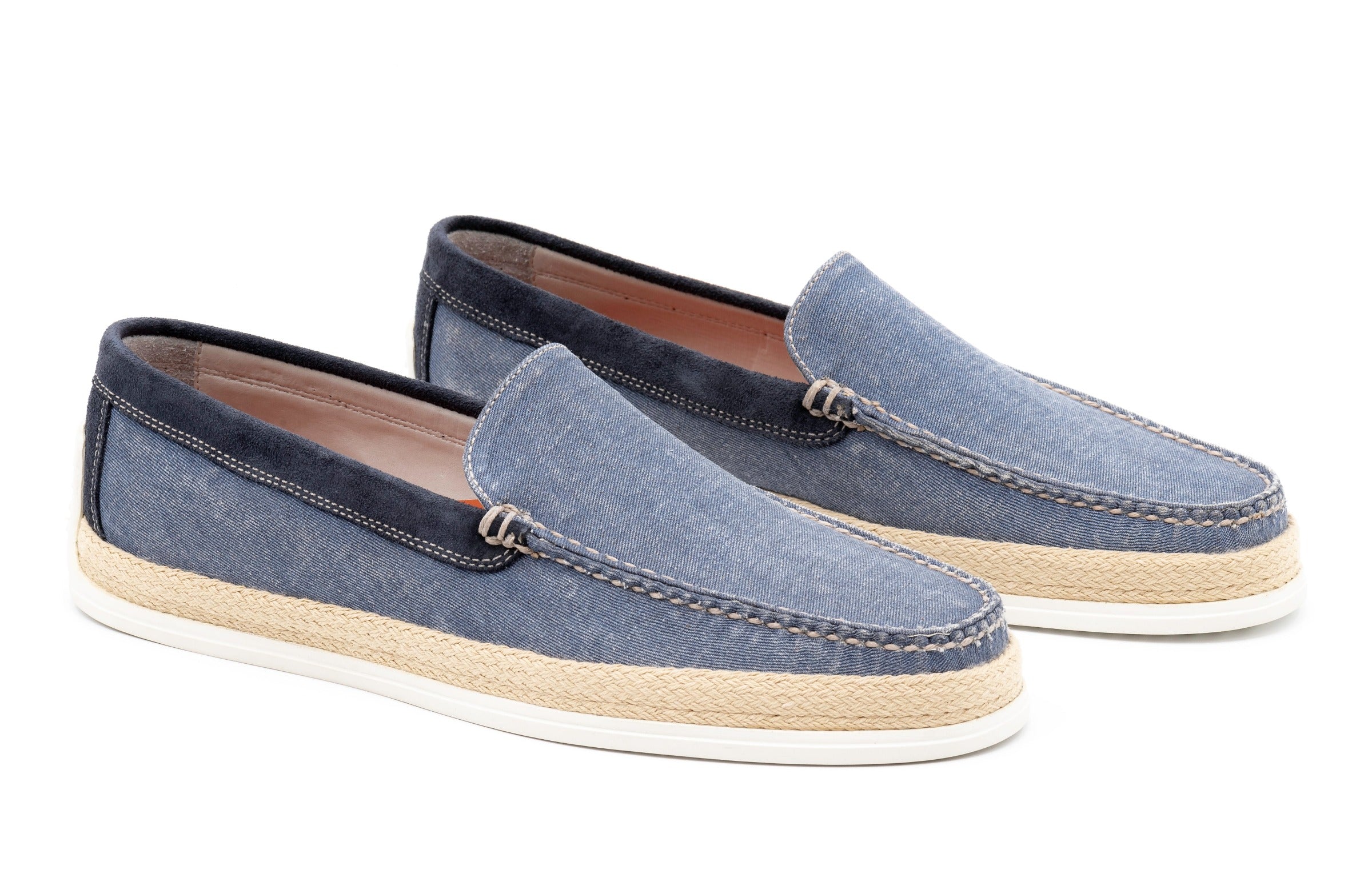 Watercolor Washed Canvas Venetian Loafers - Ocean