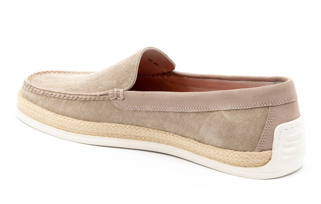 Watercolor Washed Canvas Venetian Loafers - Oyster - Back