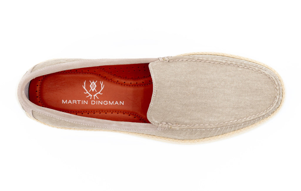 Watercolor Washed Canvas Venetian Loafers - Oyster - Insole