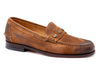 2nd Amendment Water Repellent Suede Leather Penny Loafers - Tobacco