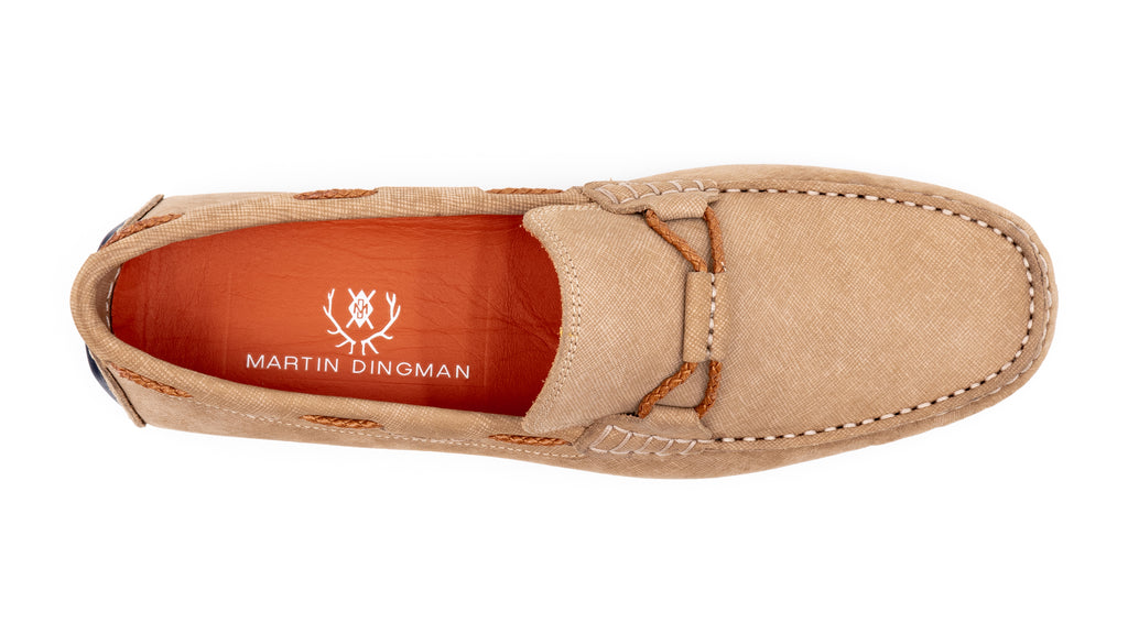 Bermuda Water Repellent Nubuck Leather Braided Bit Loafers - Sand