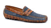 Monte Carlo Washed Canvas Penny Driving Loafers - Indigo