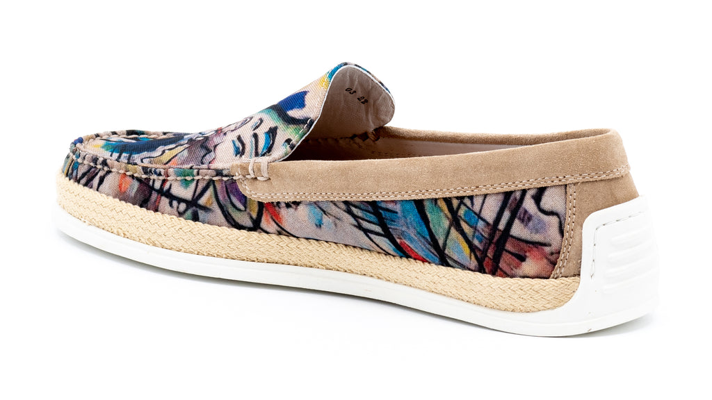 Watercolor Washed Canvas Venetian Loafers - Beach Party Sand