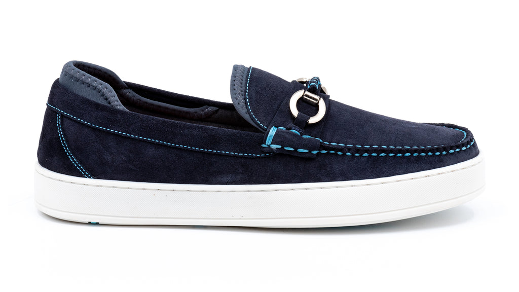 Lug Sole Loafer in Navy Suede