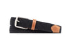 Newport Woven Italian Rayon Elastic Belt - Black