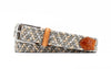 Como Braided Italian Linen and Elastic Belt - Grey/Khaki Multi