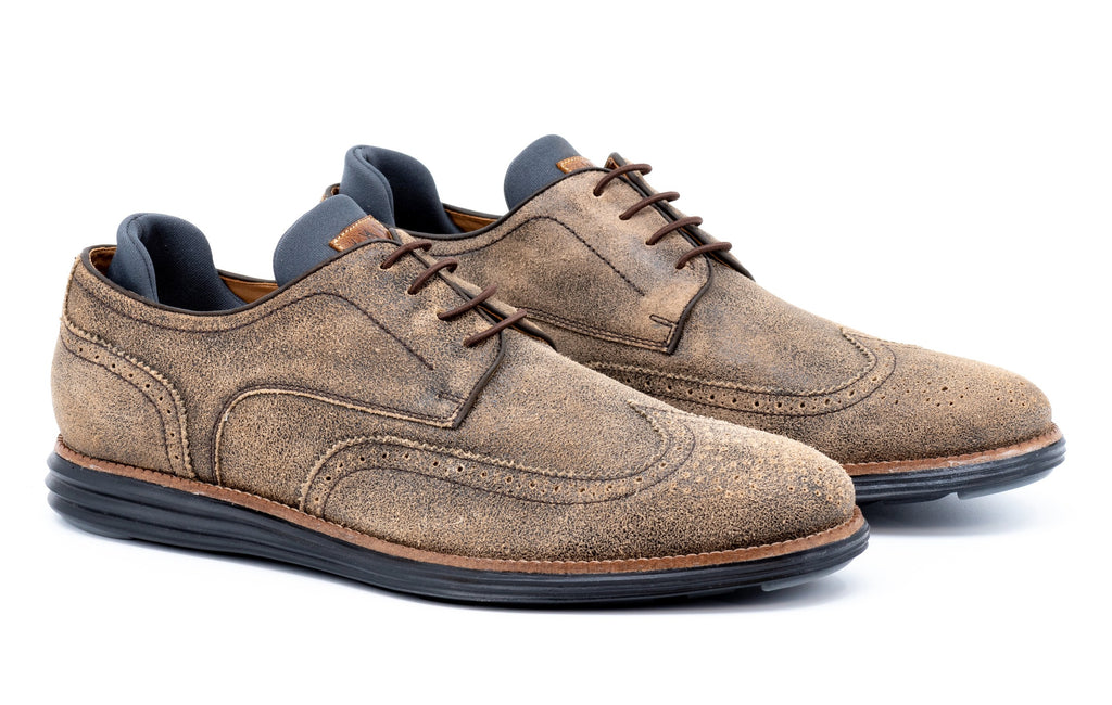 Countryaire Water Repellent Suede Leather Wingtip - Old Clay