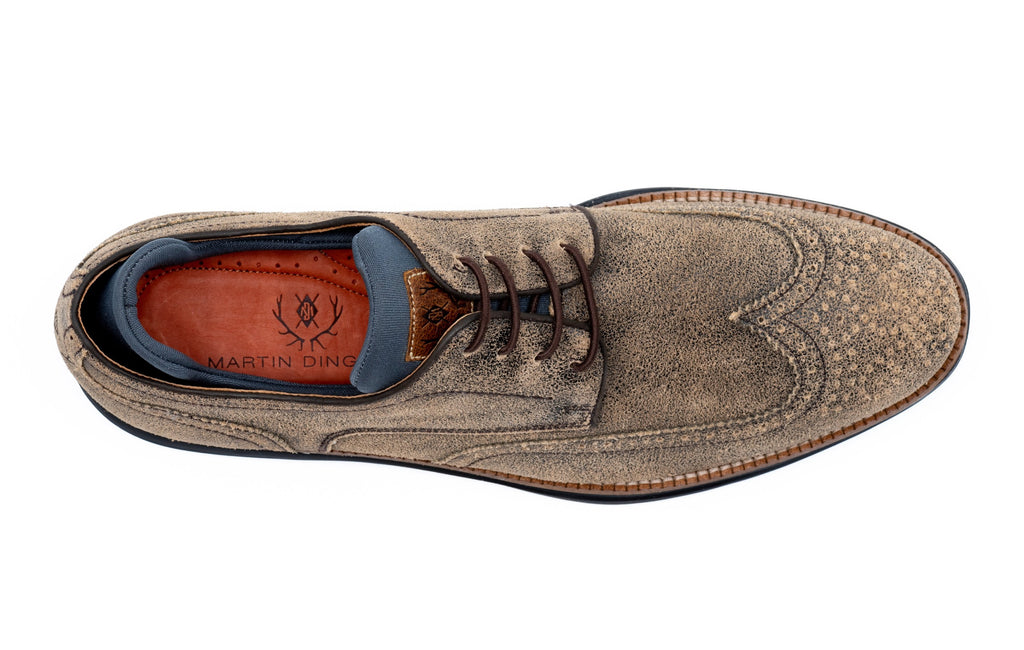 Countryaire Water Repellent Suede Leather Wingtip - Old Clay