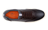 David Pebble Grain Leather Sneakers - Walnut
