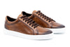 Lorenzo Luxe Hand Finished Calf Skin Leather Sneakers - Pecan