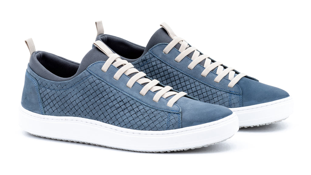 Cameron Water Repellent Suede Leather Sneakers - Marine