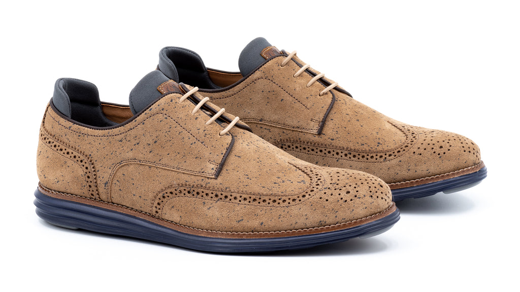 Countryaire Water Repellent Suede Leather Wingtip - Cappuccino