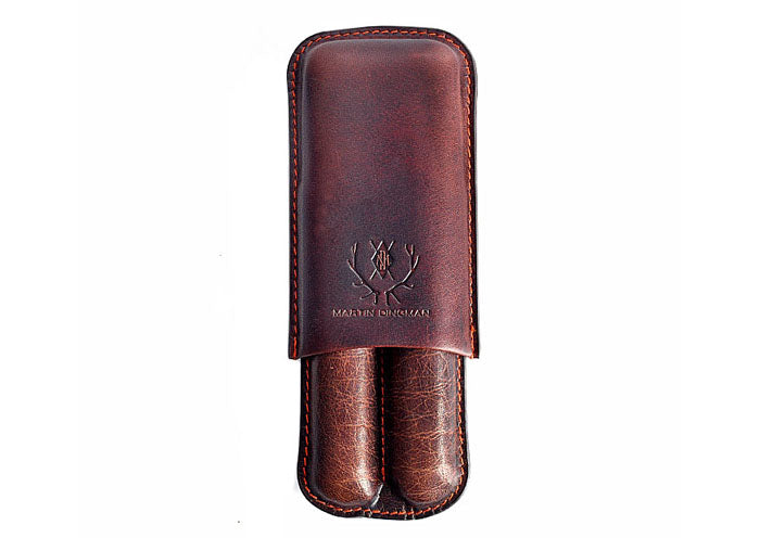 Havana Oiled Saddle Leather Cigar Case - Russet | Martin Dingman