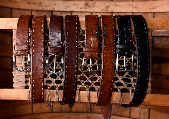 Artisan Lace Cross Cut Italian Bridle Leather Belt - Walnut