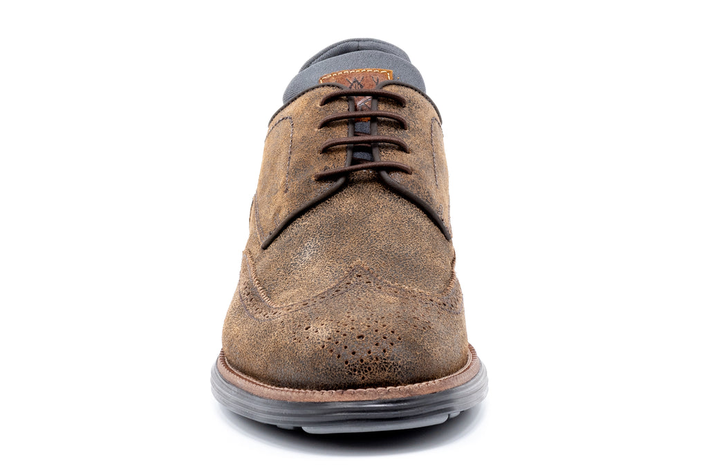 Countryaire Water Repellent Suede Leather Wingtip - Old Clay - Front
