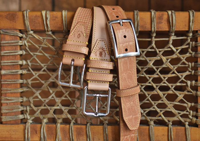Equestrian Saddle Leather Belt - Natural