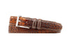 Bill Hand Finished Alligator Grain Leather Belt - Chestnut