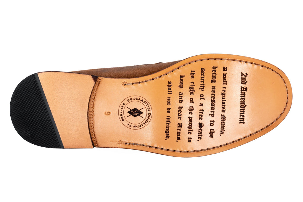 2nd Amendment Suede Penny Loafers - Tobacco - bottom