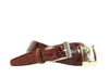 Delaney 2 Buckle Glazed Finish Authentic Freshwater Crocodile Belt