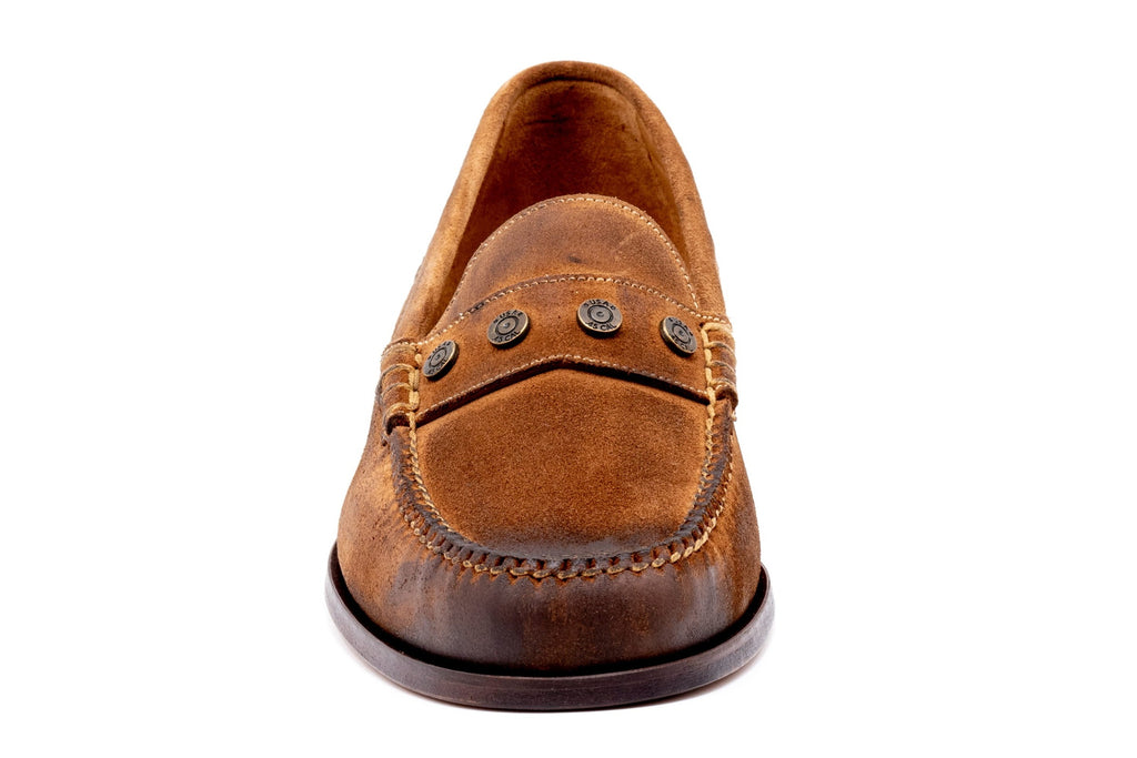 2nd Amendment Suede Penny Loafers - Tobacco - front