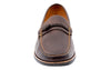 MONTGOMERY SADDLE LEATHER BRAIDED KNOT LOAFERS - WALNUT - front