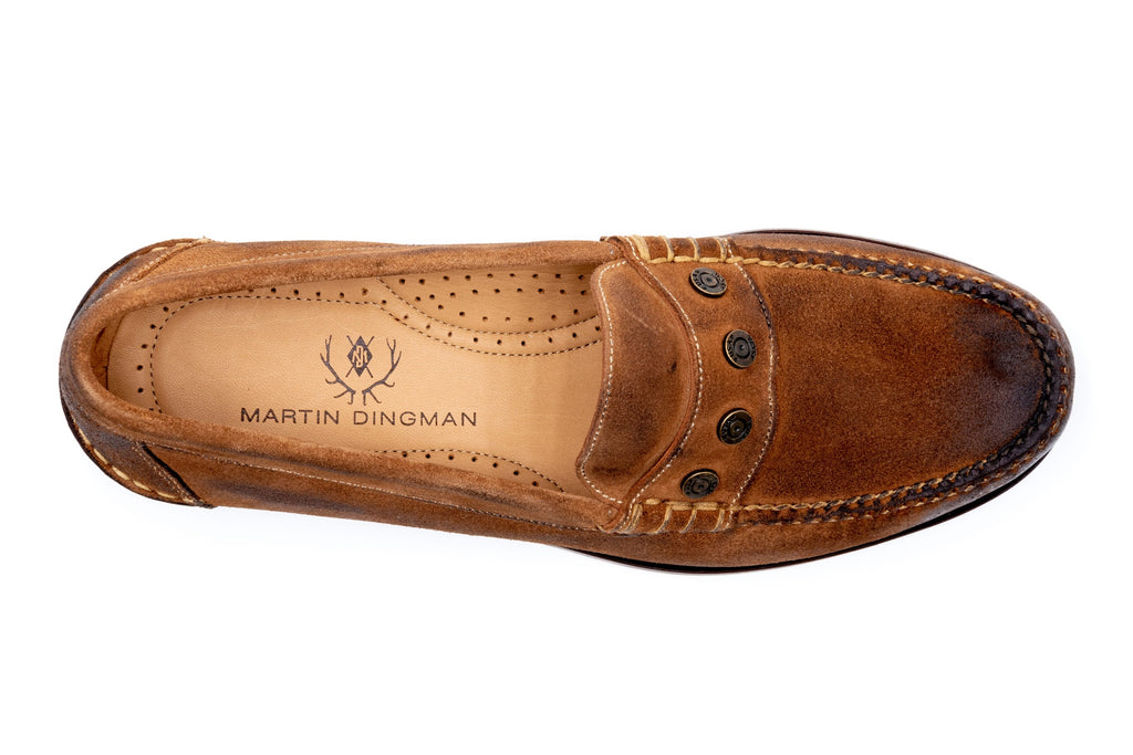 2nd Amendment Suede Penny Loafers - Tobacco - insole