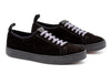 MD SIGNATURE SHEEP SKIN SUEDE SNEAKERS - BLACK