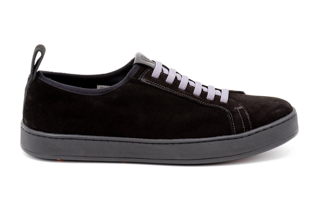 MD SIGNATURE SHEEP SKIN SUEDE SNEAKERS - BLACK - side