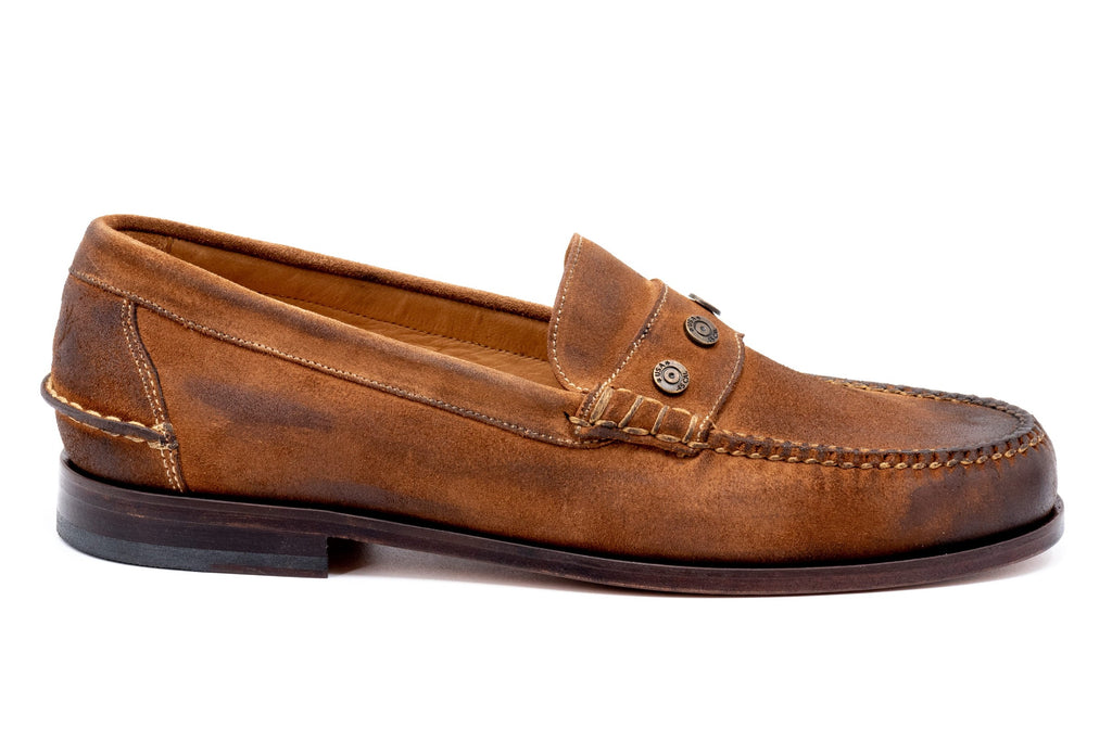 2nd Amendment Suede Penny Loafers - Tobacco - side