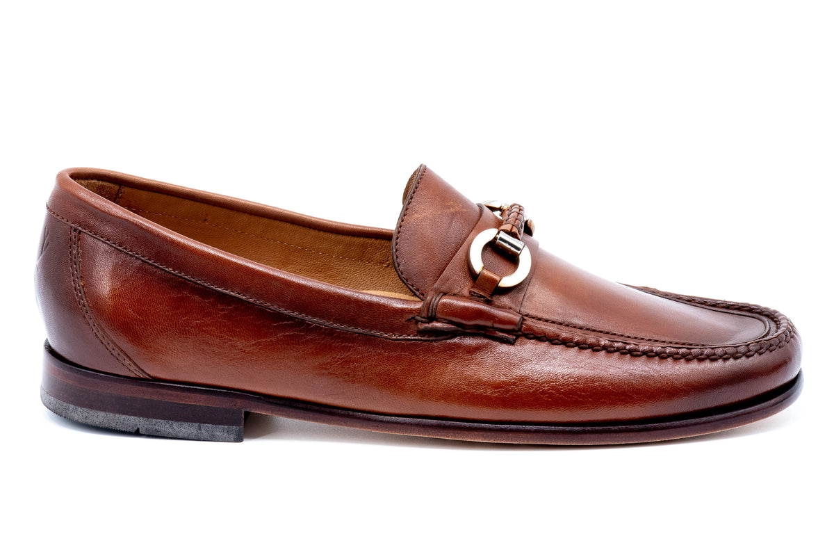 Maxwell Sheep Skin Horse Bit Loafers - Whiskey | Martin Dingman