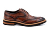 Tuscan Hand Finished Italian Pebble Grain Calf Leather Wingtip - Black Oak - Side