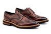 Tuscan Hand Finished Italian Pebble Grain Calf Leather Wingtip - Black Oak