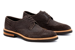 Tuscan Italian Calf Suede Wingtip - Walnut