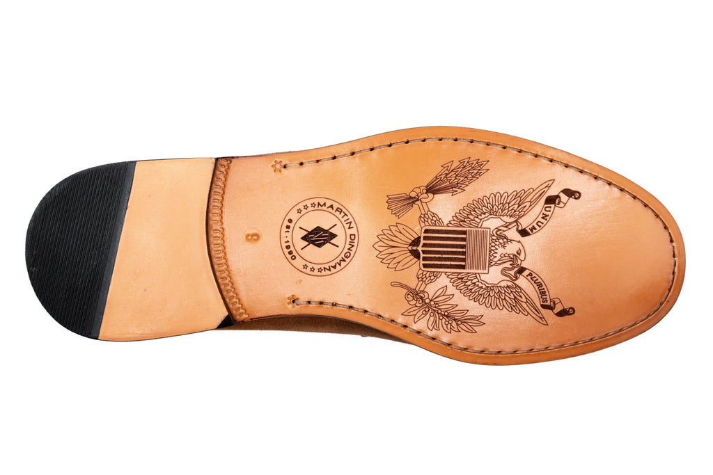 2nd Amendment Suede Penny Loafers - Tobacco - usa seal