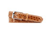 Wallace 2 Buckle Glazed Genuine Freshwater Crocodile Leather Belt - Honey